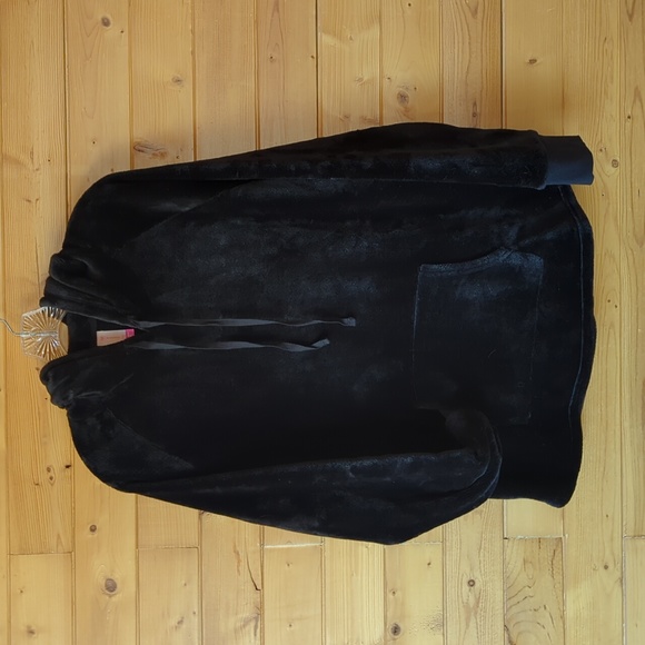 Black Velour Hoodie - Picture 1 of 5